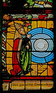 Window depicting God the Creator creating the Heavens and the Earth by French School