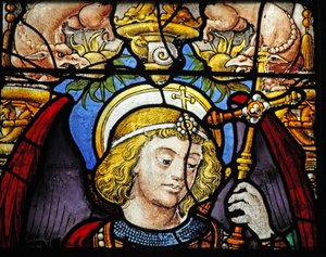 Window depicting St Michael and a donor