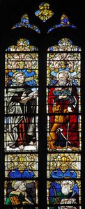 Window depicting St Thibault and St Jerome by French School