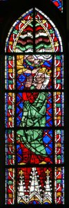 Window depicting the Coronation of the Virgin by French School