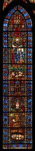 Window w201 depicting St Lawrence and Sixtus by French School