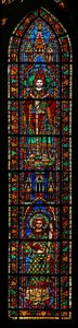 Window w201 depicting St Stephen and St Clement by French School
