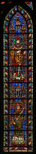 Window w201 depicting St Vincent and Urbain I by French School
