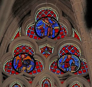 Window depicting Abraham and Isaac sacrifice by French School