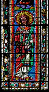 Window w202 depicting St Barbara by French School