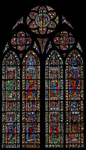 Window w204 depicting Female Saints by French School