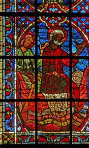 Window depicting the Ship of the Church with St Peter and St Paul by French School