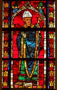Window depicting a bishop