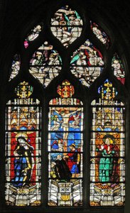 Window depicting the Crucifixion with the Virgin Mary and St John