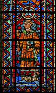 Window depicting a Cleric by French School