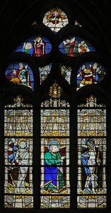 Window depicting St Sebastian and the incredulity of St Thomas