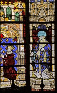 Window depicting St Denis with the donor Charles VI