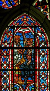 Window depicting the Death of King Agiel by Divine Will by French School