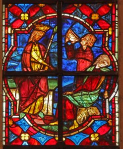 Window depicting a scene from the legend of St John: the saint and the poisoned cup