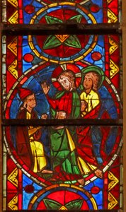 Window w213 depicting a scene from the life of St Thomas: Christ tells St Thomas to go to India by French School