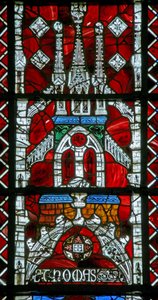 Window depicting a canopy by French School