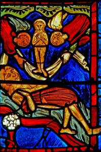 Window w21 depicting the death of St Mary the Egyptian by French School