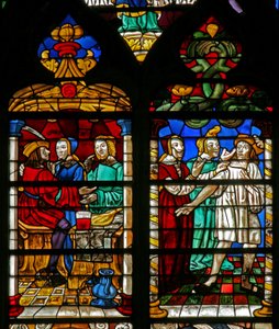 Scene from the Prodigal Son story: wine, women and song take their toll; he is ruined by French School