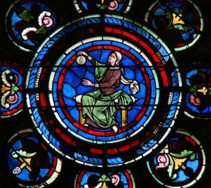 Window depicting the Liberal Arts: Astronomy by French School