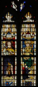 Window w237 depicting St John the Baptist and St Martin by French School