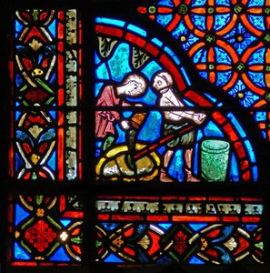 Window w23 depicting donors - masons