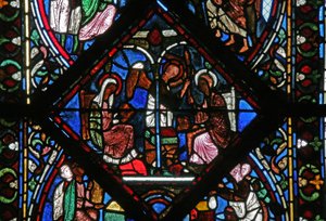 Window w2 depicting the Annunciation by French School