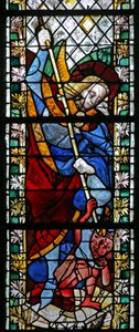 Window depicting St Michael by French School