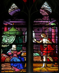Window depicting Christ Appears to His Mother by French School