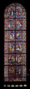 Window depicting the Stories of Lot and Abraham by French School