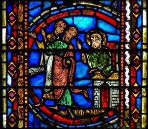 Window depicting St John the Baptist sends his disciples to Christ