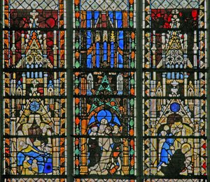 Window depicting scenes from the life of St John the Baptist by French School