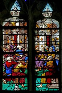 Window depicting Pentecost by French School