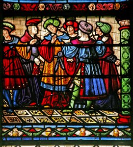Window depicting Pharisees in the Synagogue by French School