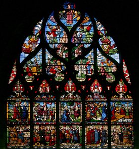Window depicting scenes from the life of St Mary Magdalene by French School