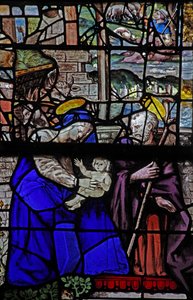 Window depicting the Holy Family