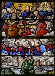 Window w7 depicting Fire from Heaven