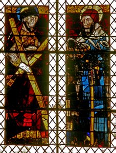 Window depicting St Andrew, St Anthony by French School