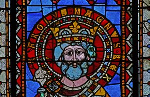 Window depicting Charlemagne by French School