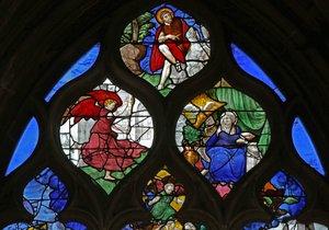Window depicting St John the Baptist; the Annunciation by French School