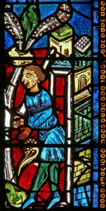 Window wXX depicting a persecuter sets out