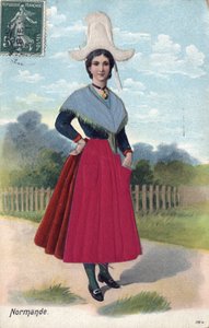 Woman in Traditional costume from Normandy c. 1910