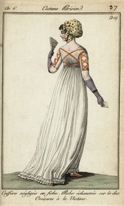Woman in Victim-Style Criss-Cross Ribbon Dress