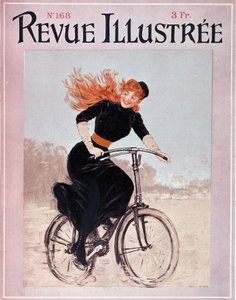 Woman on a bike - cover. Revue illustrée, No. 168, Arts Deco