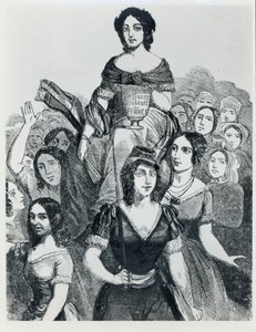 Women Carrying Jeanne Deroin in Triumph, from Les Femmes Celebres, volume I, Paris, Mazenod, 1848 by French School