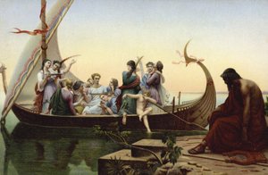 Women in a Viking Ship by French School