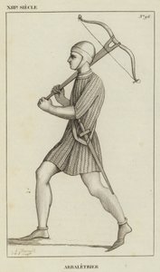 13th Century, Crossbowman (engraving) by French School