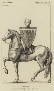 13th Century, Reign of Louis IX, Philip, Count of Boulogne and Clermont (engraving) by French School