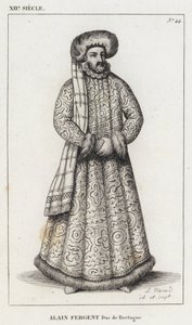 12th Century, Alan Fergent, Duke of Brittany (engraving) by French School