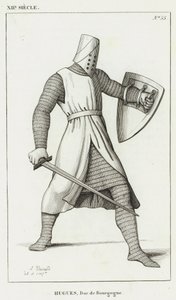 12th Century, Hugues, Duke of Burgundy (engraving)