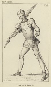 14th Century, Military Costume (engraving)